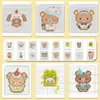 48 Pegatinas de Ositos Lindos, Álbum de Arte con Cuentas Hecho a Mano, Arte con Cuentas Fácil y Divertido, Pegatinas Creativas Lindas
