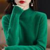 Outono e Inverno Novo Suéter Meia-gola alta feminina de manga comprida Top Loose Slimming All-match Sweater Pullover Sweater