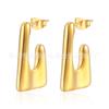 Pendientes de acero inoxidable de 18 quilates con diseño de nicho para mujer, estilo europeo y americano, con diseño irregular, de titanio y gancho