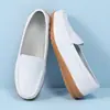 Zapatos de Enfermera, Blancos, Zapatos de Verano para Mujer, Sin Olor, Suela Suave, Suela Plana, Cómodos, Piel Genuina, Transpirables, Zapatos de Trabajo Médicos, Zapatos para Mamá