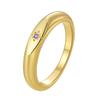R0573 Moda estilo coreano simple liso estilo frío anillo de alta gama sin género micro-incrustado circonio blanco anillo para todo