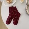 Nuevos Calcetines de Dibujos Animados Estilo Coreano Ins Chica Linda para Primavera y Otoño Calcetines de Media Pierna Holgados Kt Cat que Reducen la Edad Calcetines Versátiles para Chica Estudiante