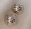 Pendientes Metálicos Plegados Inspirados en el Diseño, Personalidad Exagerada y Aretes Elegantes, Pendientes Metálicos Electrochapados Minimalistas de Moda