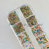 Decorações Pontudas Coloridas Brilhantes para Unhas com Strass Tendência Doce Mini Strass Colorido Empilhável Acessórios Pequenos de Strass Redondo