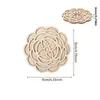 Posavasos de Madera Hueca con Diseño Floral en Blanco Piezas de Madera para Manualidades Pintadas a Mano Esteras Florales Aislantes del Calor Coloreado Manual para Padres e Hijos Esteras para Café