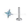 Pendientes de Aleación de Titanio F136 Nuevos Clavos para Hélice Auricular de Estrella de Ocho Puntas Completamente Diamantados Zirconia 5A Montados a Mano Joyería de Estrella Polar Tallada