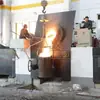 Horno de inducción de frecuencia media para fundición 1t 0.75t 2t horno de fundición de metales con carcasa de acero horno de inducción electromagnética de calentamiento eléctrico grande