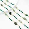 Cadena de cristal con ojo de diablo de piedra natural transfronteriza, chapada en cobre que conserva el color, cadena hecha a mano DIY para pendientes, pulseras, collares y otras joyas