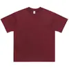 Ponto 320g Algodão Puro Peso Pesado Americano Ombro Caído Cor Pura Manga Curta Solta Versão Grande Camiseta Masculina Camiseta Feminina para Usar por Baixo