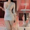 Shuoyao Tallas Grandes Sexy Uniforme de Secretaria Tentación V Profunda Encaje Transparente Lencería Ajustado Bodycon Falda 224