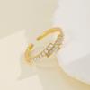 Anillo de Luz de Estilo Japonés y Coreano Frío Perla Fresca Nicho de Lujo Elegante Incrustado de Diamantes Dedo Índice Diseño Femenino Anillo Abierto