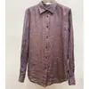 Camisa de Lino Morada de Manga Larga con Solapa Sencilla para Mujer 2026 Otoño Nuevo Diseño con Sentido Gradiente Temperamento Moda Top