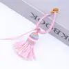 Nudo de Diamante Cielo Estrellado Hilo de Algodón Hebilla de Anillo Llavero Pequeño Borla Accesorios Colgante para Teléfono Móvil DIY Corto Grueso Borla Degradado