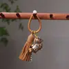 Novo Pingente de Cavalo de Madeira Estilo Chinês com Borla, Chaveiro Tradicional Esculpido à Mão, Pingente de Bolsa, Acessório de Corrente de Celular, Presente
