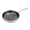 Wok de favo de mel em aço inoxidável espesso, direto do fabricante, antiaderente, sem fumaça, fácil de limpar, adequado para uso doméstico e versátil para cozinhar