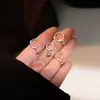 Arete Redondo de Cuentas Arete Pequeño de Aro Hebilla para la Oreja Aretes para Mujer para Dormir Aretes Libres Mini Arete Japonés Aretes de Uña para la Oreja Súper Pequeños
