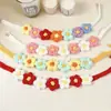 Gola de Lã para Gato Doce Flor Pequeno Animal de Estimação Decoração Tricotada à Mão Fofa Gatinho Cachecol Cachecol Toalha Escorregadia