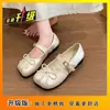 Sapatos Mary Jane com Laço para Mulheres 2026 Novo Estilo Francês Sapatilhas Baixas com Tira Única Bico Quadrado Sapatos Individuais Versáteis