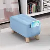 Taburete pequeño de tela para el hogar, taburete para cambiarse los zapatos, reposapiés para sofá de sala de estar, banco pequeño de madera para niños, asiento cuadrado de madera para sala de estar