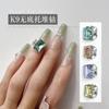 Broca de pila para arte de uñas K9 de alta calidad sin fondo, estallido, ángulo recto largo, lujo ligero, comodín, cristal púrpura, bola de diamante para arte de uñas, accesorios acabados
