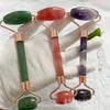 Rodillo de Jade Transfronterizo Masajeador Cuidado Facial Belleza Raspado Cristal Rosa Rodillo Masajeador de Doble Cabezal Rodillo de Jade