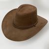 Sombrero Vaquero Americano Occidental Primavera y Otoño Cuero para Hombre Montañismo Español para Mujer Sol Ala Ancha Sombrero de Sol Protección Solar Viaje