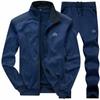 Marca da Moda Manga Curta Pico Masculino Duas Peças Outwear de Outono Bordado Gola Alta Calças de Manga Comprida Roupa Esportiva Ins