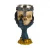 Copa de vino con forma de calavera de resina, con personalidad, adornos de vajilla, copa de vino con forma de calavera de garra de águila, revestimiento de acero inoxidable