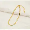 Tornozeleira de corrente com lâmina 3MM estilo europeu e americano material aço titânio não fácil de desbotar banhado a ouro 18K corrente de cobra plana B03