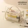 Bolsa de Armazenamento de PVC Transparente, Bolsa de Maquiagem Portátil de Grande Capacidade, Bolsa de Higiene Pessoal Portátil à Prova d'Água para Viagem, Bolsa de Armazenamento para Passeio