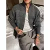 Jaqueta Cardigan Malha Masculina Gola Alta High-End Estilo Old Money Preguiçoso Outono e Inverno Malha Comércio Exterior Atacado Transfronteiriço