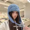 Chapéu Aviador de Lã Teddy Cor Sólida de Inverno para Mulheres, Gorro de Tricô à Prova de Frio com Proteção para Orelhas, Circunferência da Cabeça Grande, Chapéu de Tricô Moderno e Quente