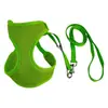 Arnés de chaleco de malla multicolor de fábrica y juego de dos piezas de correa, transpirable y anti-estrangulamiento para perros pequeños y gatos