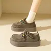 Sapatos Birkenstock 2026 Nova Primavera Bico Redondo Franja Cadarço com Contas Boca Rasa Sola Grossa Sapatos Casuais Tamanho Grande Sapatos Femininos