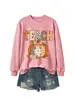 Amazon eBay loja independente casual moda versátil feminina moletom xadrez estampa de leopardo floral abóbora