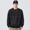Tejidos Jacquard para Hombre Estilo Japonés Retro Trendy Versátil Tejidos 2025 Otoño e Invierno Nuevo Holgado Trendy Marca Pareja