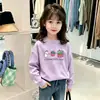 Camiseta de Manga Larga para Niña 2026 Nueva Moda Primavera/Verano Estilo Coreano Algodón Puro Dibujos Animados Top para Niños Mayores