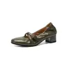 Zapatos Mary Jane plisados de cuero suave estilo artístico, colección otoño 2026, tacón medio grueso, punta redonda, zapatos de cuero genuino para mujer para el trabajo