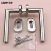 Manija de Puerta de Aluminio de Puente Roto de Acero Inoxidable 304 Estándar Europeo Manija Dividida para Marco de Puerta de Borde Estrecho Manija Plana de Aleación de Aluminio para Cerradura de Puerta