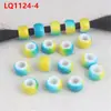 Accesorios para Rastas Doble Color Agujero Grande Superficie Lisa Cuentas Sueltas de Vidrio Color Horneado Gradiente Accesorios para Joyería DIY Materiales para Manualidades Hechos a Mano