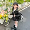 Chaqueta de Cuero Fresca de Moda para Niñas Primavera/Otoño Conjunto de Primavera Elegante para Niños Nueva Chaqueta de Cuero de Moda Primavera 2026