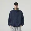 Jaqueta 26 Primavera/Outono Gola Alta Retro Americano Casual Versátil Roupa de Trabalho Jovem Masculino Casaco Marca da Moda Solta
