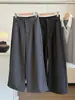Pantalones de Traje de Lana de Pierna Ancha Petite para Mujer 2026 Otoño/Invierno Nuevo Retro Elástico Cintura Alta Versátil Cortos Casuales
