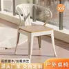 Mesa y Silla para Balcón de Patio Cafetería Tienda de Té con Leche Mesa Redonda Exterior Mesa Ajustable en Altura Silla Combinación
