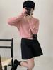 Suéter suave de lana fina glutinosa con cuello en U para mujer Primavera Nuevo estilo coreano holgado combinable manga larga camiseta básica top M5494