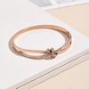 Moda Europea y Americana Pulseras de Lujo Accesible para Mujer con Diamantes y Gypsophila Lazo Pulseras de Acero de Titanio Pulseras Versátiles de Acero Inoxidable