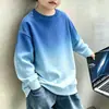 Sudadera moderna para niños, elegante y genial, con forro polar, nueva para primavera, otoño e invierno, color degradado, a la moda para niños mayores, top de cuello redondo