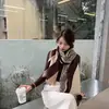 Xale estilo coreano versátil grosso quente sala de escritório com ar condicionado capa cachecol dupla face tipo caxemira para mulheres inverno