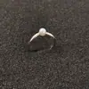 Anillo Coreano Mini de Perla Única para Ropa de Trabajo Diaria de Mujer, Versátil, Compacto y de Diseño Simple, Joyería de Anillo Abierto para Dedo Índice