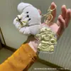 Llavero Dios de la Riqueza Dorado Oro Puro 999 Colgante para Bolsa de Teléfono Moderno Tendencia Regalo de Gama Alta Mayoreo